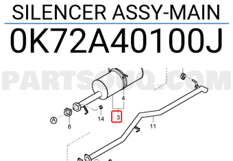 Hyundai / KIA 0K72A40100J SILENCER ASSY-MAIN