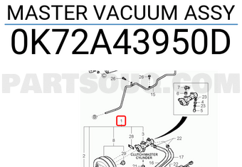 Hyundai / KIA 0K72A43950D MASTER VACUUM ASSY