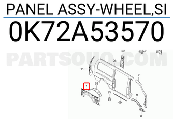 Hyundai / KIA 0K72A53570 PANEL ASSY-WHEEL,SI