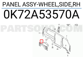 Hyundai / KIA 0K72A53570A PANEL ASSY-WHEEL,SIDE,RH
