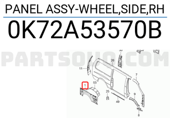 Hyundai / KIA 0K72A53570B PANEL ASSY-WHEEL,SIDE,RH