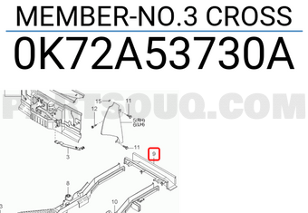 Hyundai / KIA 0K72A53730A MEMBER-NO.3 CROSS