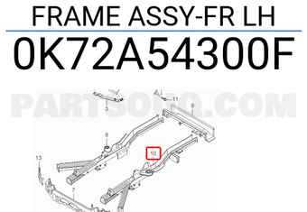 Hyundai / KIA 0K72A54300F FRAME ASSY-FR LH