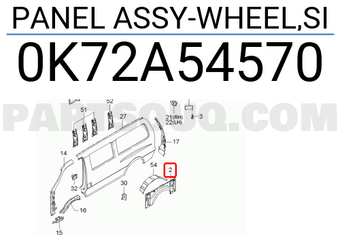 Hyundai / KIA 0K72A54570 PANEL ASSY-WHEEL,SI