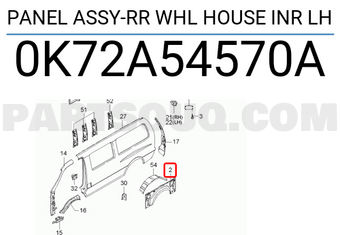 Hyundai / KIA 0K72A54570A PANEL ASSY-RR WHL HOUSE INR LH