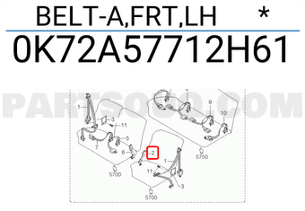 Hyundai / KIA 0K72A57712H61 BELT-A,FRT,LH *