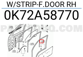 Hyundai / KIA 0K72A58770 W/STRIP-F.DOOR RH