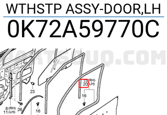 Hyundai / KIA 0K72A59770C WTHSTP ASSY-DOOR,LH