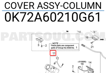 Hyundai / KIA 0K72A60210G61 COVER ASSY-COLUMN