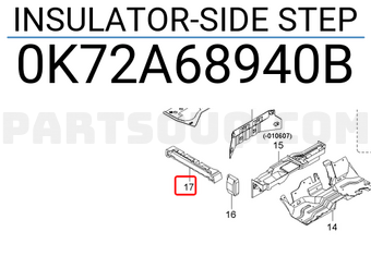 Hyundai / KIA 0K72A68940B INSULATOR-SIDE STEP