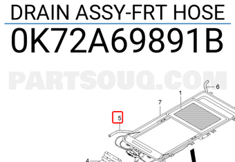 Hyundai / KIA 0K72A69891B DRAIN ASSY-FRT HOSE