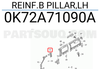 Hyundai / KIA 0K72A71090A REINF.B PILLAR,LH