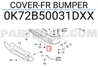 Hyundai / KIA 0K72B50031DXX COVER-FR BUMPER