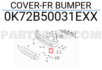 Hyundai / KIA 0K72B50031EXX COVER-FR BUMPER
