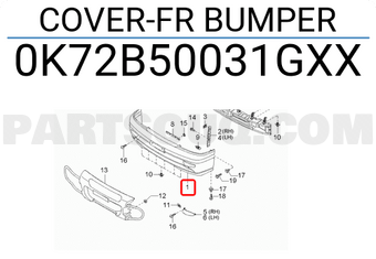 Hyundai / KIA 0K72B50031GXX COVER-FR BUMPER