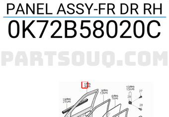 Hyundai / KIA 0K72B58020C PANEL ASSY-FR DR RH