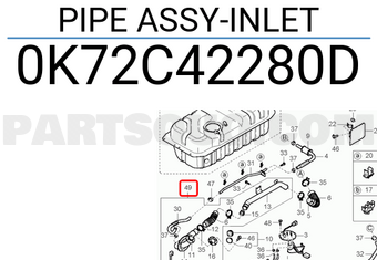 Hyundai / KIA 0K72C42280D PIPE ASSY-INLET