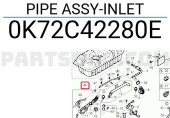 Hyundai / KIA 0K72C42280E PIPE ASSY-INLET