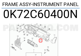 Hyundai / KIA 0K72C60400N FRAME ASSY-INSTRUMENT PANEL