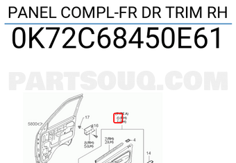 Hyundai / KIA 0K72C68450E61 PANEL COMPL-FR DR TRIM RH