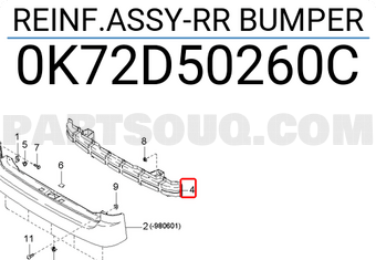 Hyundai / KIA 0K72D50260C REINF.ASSY-RR BUMPER