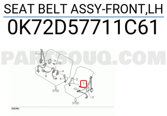 Hyundai / KIA 0K72D57711C61 SEAT BELT ASSY-FRONT,LH