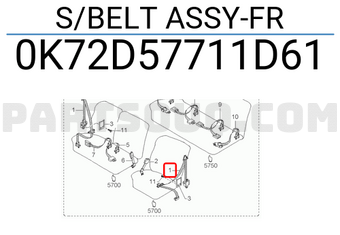 Hyundai / KIA 0K72D57711D61 S/BELT ASSY-FR