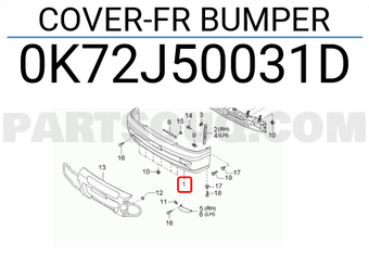 Hyundai / KIA 0K72J50031D COVER-FR BUMPER