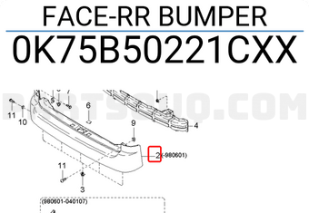 Hyundai / KIA 0K75B50221CXX FACE-RR BUMPER