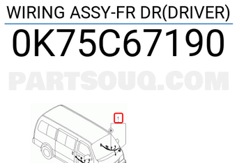 Hyundai / KIA 0K75C67190 WIRING ASSY-FR DR(DRIVER)