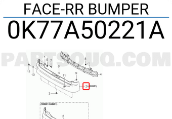 Hyundai / KIA 0K77A50221A FACE-RR BUMPER