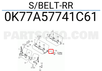 Hyundai / KIA 0K77A57741C61 S/BELT-RR