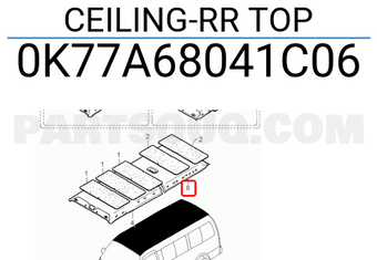 Hyundai / KIA 0K77A68041C06 CEILING-RR TOP
