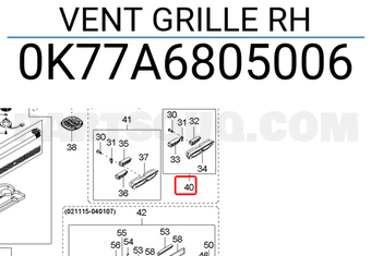 Hyundai / KIA 0K77A6805006 VENT GRILLE RH
