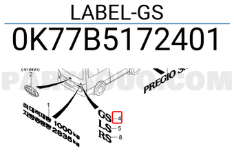 Hyundai / KIA 0K77B5172401 LABEL-GS