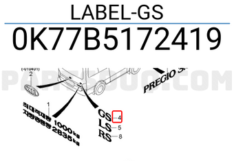 Hyundai / KIA 0K77B5172419 LABEL-GS