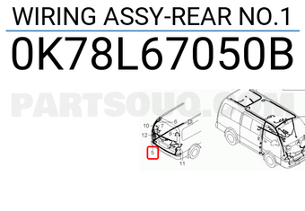 Hyundai / KIA 0K78L67050B WIRING ASSY-REAR NO.1