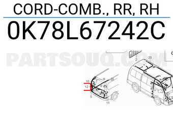 Hyundai / KIA 0K78L67242C CORD-COMB., RR, RH