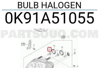 Hyundai / KIA 0K91A51055 BULB HALOGEN