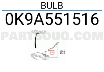 Hyundai / KIA 0K9A551516 BULB