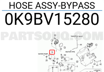 HOSE ASSY-BYPASS 0K9BV15280A | Hyundai / KIA Parts | PartSouq