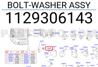Hyundai / KIA 1129306143 BOLT-WASHER ASSY