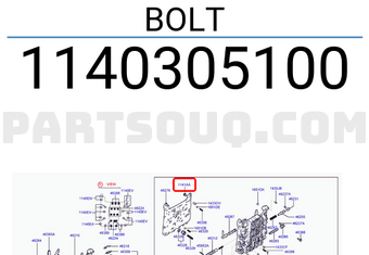 Hyundai / KIA 1140305100 BOLT
