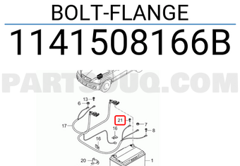Hyundai / KIA 1141508166B BOLT-FLANGE