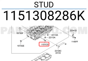Hyundai / KIA 1151308286K STUD