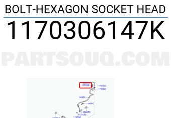 Hyundai / KIA 1170306147K BOLT-HEXAGON SOCKET HEAD