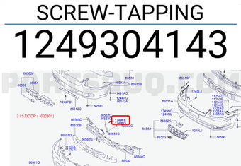 Hyundai / KIA 1249304143 SCREW-TAPPING