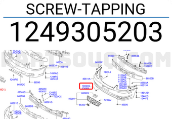 Hyundai / KIA 1249305203 SCREW-TAPPING