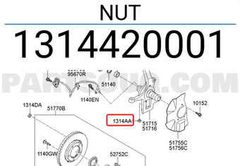 Hyundai / KIA 1314420001 NUT