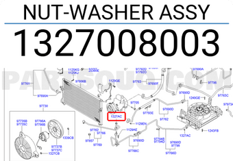 Hyundai / KIA 1327008003 NUT-WASHER ASSY